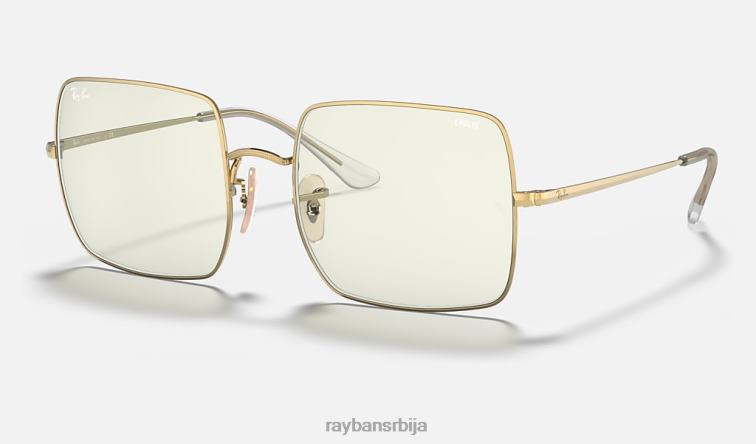 Ray-Ban квадрат 1971. јасно еволуирати P0HP1579 наочаре за сунце полирано злато/сиво фотохром Жене