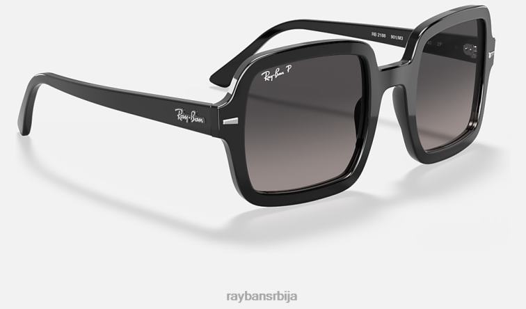 Ray-Ban рб2188 P0HP1577 наочаре за сунце полирана црно/сива Жене