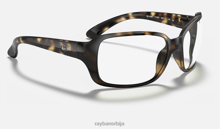 Ray-Ban рб4068 цлеар P0HP1580 наочаре за сунце полирано светло хавана/провидно Жене