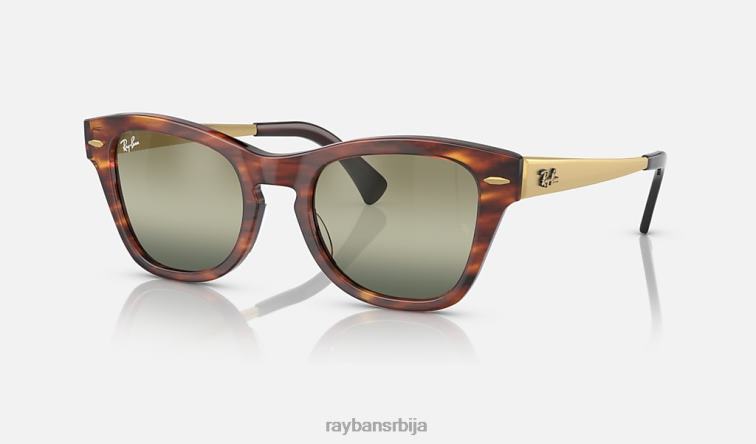 Ray-Ban рб0707см P0HP1497 наочаре за сунце углачана пругаста хавана/зелена мушкарци