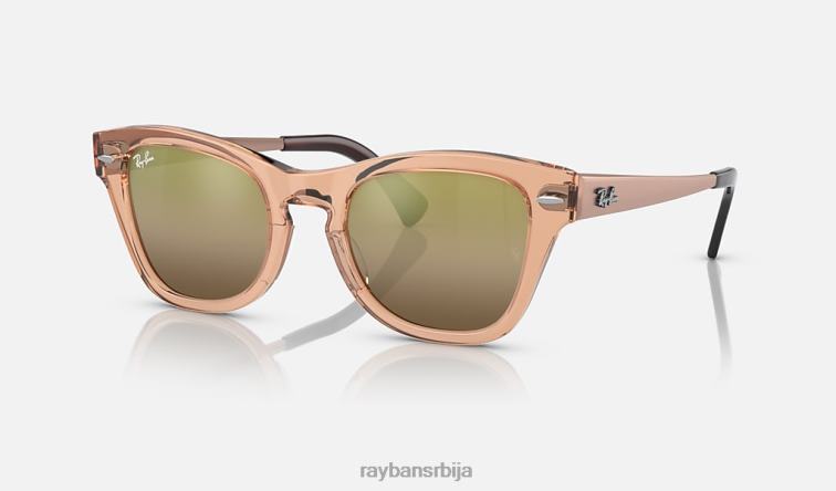 Ray-Ban рб0707см P0HP1498 наочаре за сунце полирана провидна браон/златна мушкарци