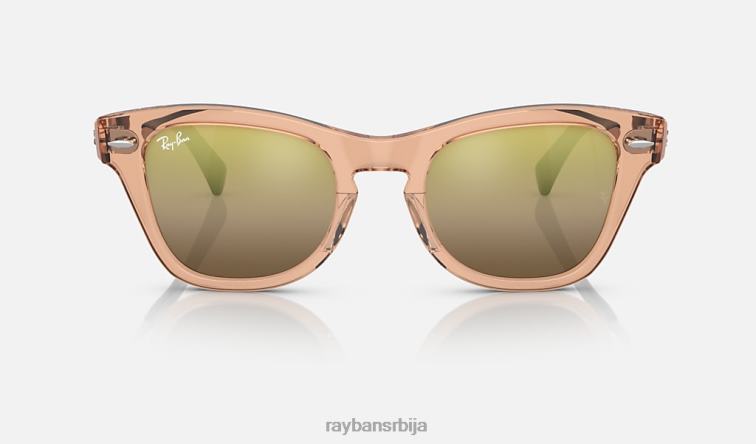 Ray-Ban рб0707см P0HP1498 наочаре за сунце полирана провидна браон/златна мушкарци