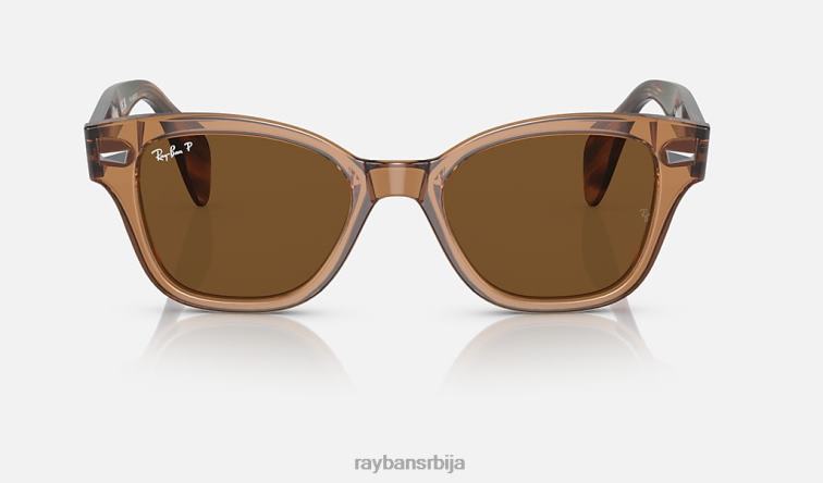 Ray-Ban рб0880с P0HP455 наочаре за сунце полирани провидни браон/браон мушкарци