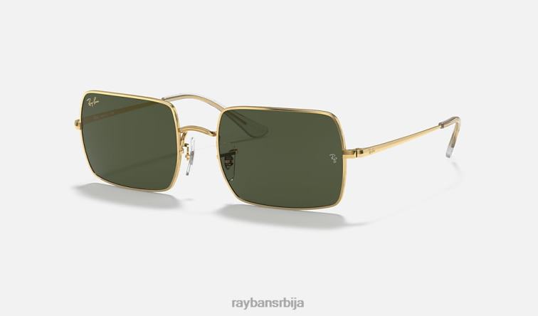 Ray-Ban правоугаоник 1969 P0HP744 наочаре за сунце полирано златно/зелено мушкарци