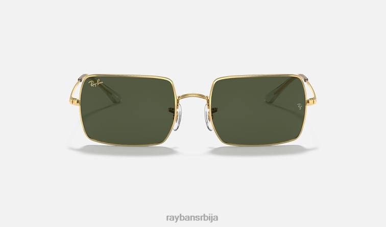 Ray-Ban правоугаоник 1969 P0HP744 наочаре за сунце полирано златно/зелено мушкарци