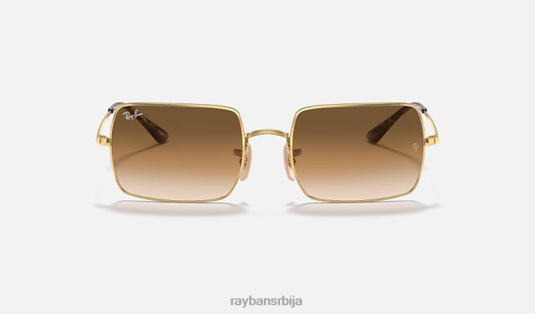 Ray-Ban правоугаоник 1969 P0HP745 наочаре за сунце полирано злато/светло браон мушкарци