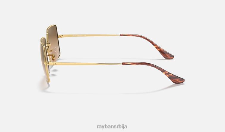 Ray-Ban правоугаоник 1969 P0HP745 наочаре за сунце полирано злато/светло браон мушкарци