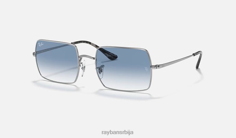 Ray-Ban правоугаоник 1969 P0HP746 наочаре за сунце полирано сребрно/светло плаво мушкарци