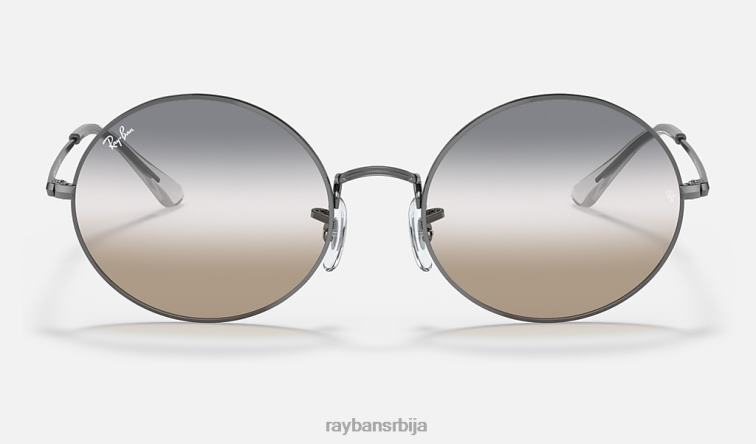 Ray-Ban овални 1970. би-градијент P0HP1006 наочаре за сунце углачан гунметал/провидно сива/браон мушкарци