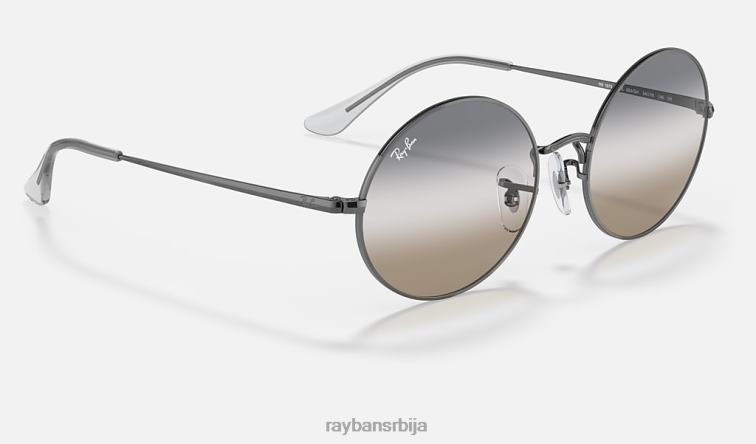 Ray-Ban овални 1970. би-градијент P0HP1006 наочаре за сунце углачан гунметал/провидно сива/браон мушкарци