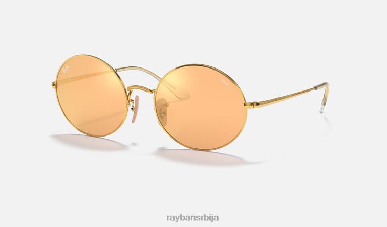 Ray-Ban овал 1970 огледало еволуирати P0HP1133 наочаре за сунце полирани златни/наранџасти фотохром мушкарци