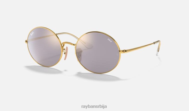 Ray-Ban овал 1970 огледало еволуирати P0HP1134 наочаре за сунце полирано злато/тамно сиво/златно фотохром мушкарци
