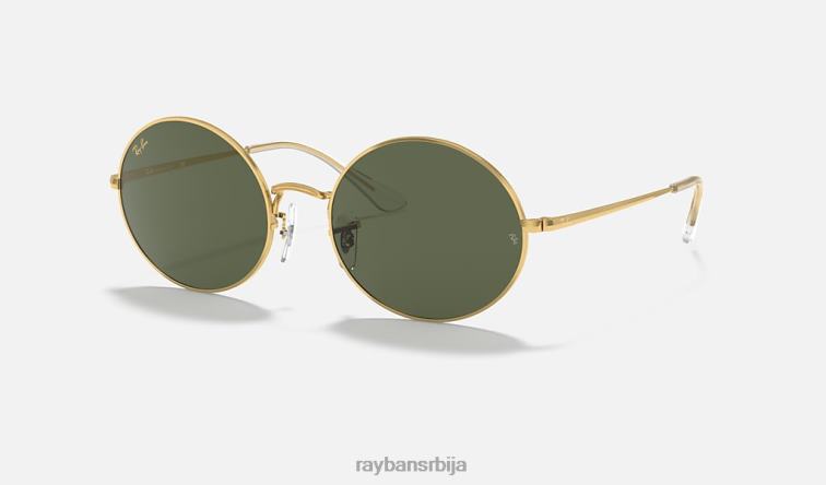 Ray-Ban овал 1970 P0HP868 наочаре за сунце полирано златно/зелено мушкарци