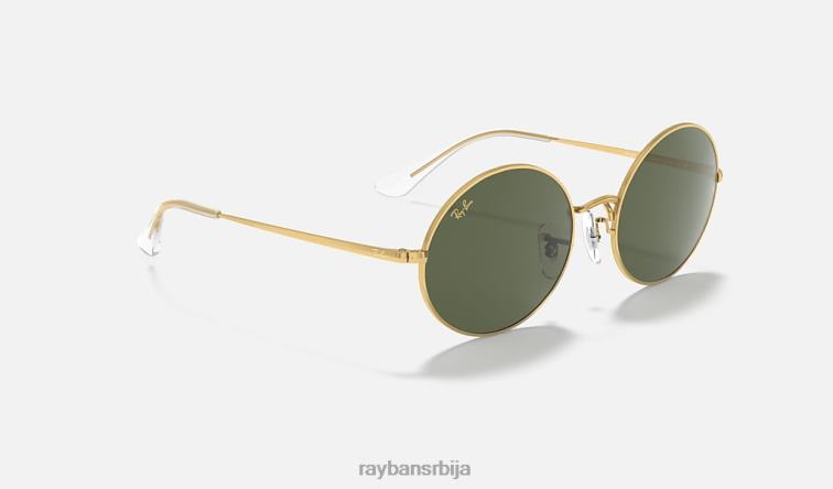 Ray-Ban овал 1970 P0HP868 наочаре за сунце полирано златно/зелено мушкарци