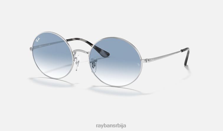 Ray-Ban овал 1970 P0HP869 наочаре за сунце полирано сребрно/светло плаво мушкарци