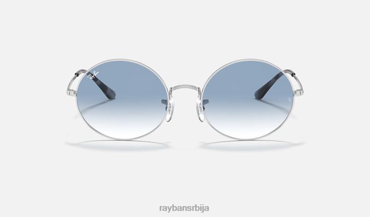 Ray-Ban овал 1970 P0HP869 наочаре за сунце полирано сребрно/светло плаво мушкарци