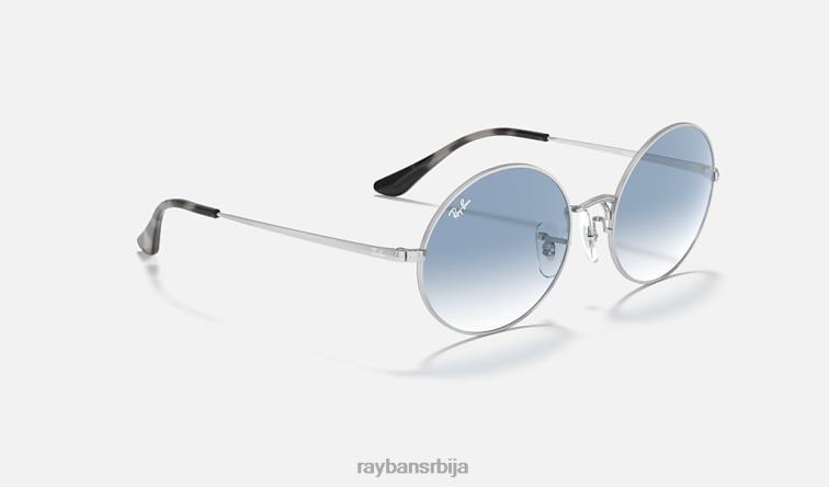 Ray-Ban овал 1970 P0HP869 наочаре за сунце полирано сребрно/светло плаво мушкарци