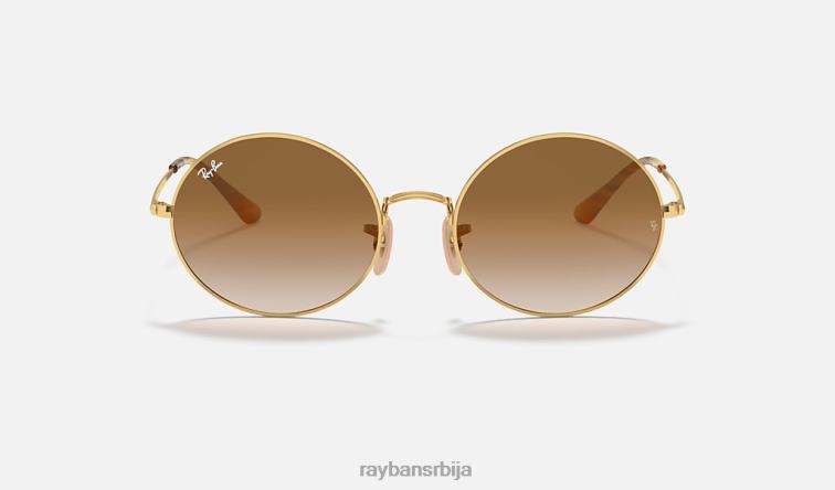 Ray-Ban овал 1970 P0HP870 наочаре за сунце полирано злато/светло браон мушкарци