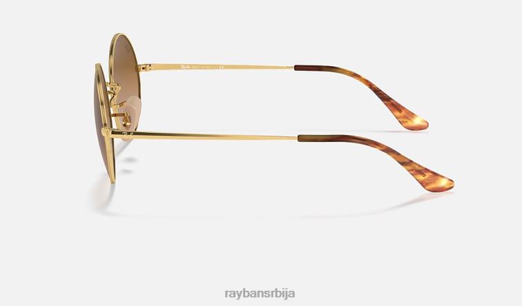 Ray-Ban овал 1970 P0HP870 наочаре за сунце полирано злато/светло браон мушкарци