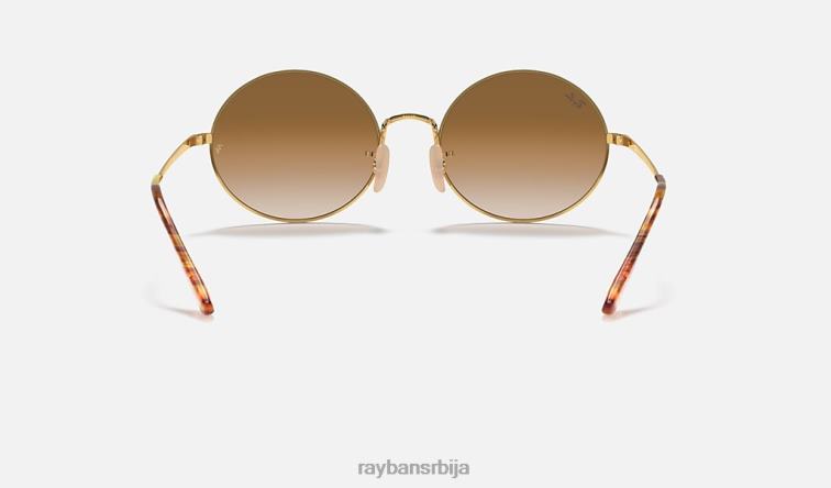 Ray-Ban овал 1970 P0HP870 наочаре за сунце полирано злато/светло браон мушкарци