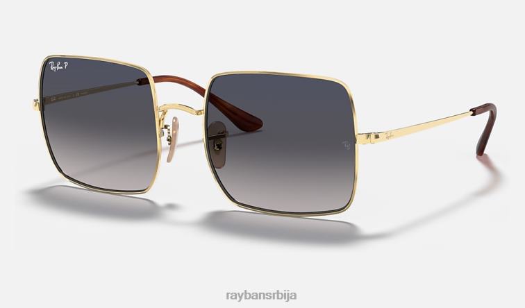 Ray-Ban квадрат 1971 класик P0HP607 наочаре за сунце полирано златно/плаво/сиво мушкарци