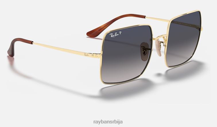 Ray-Ban квадрат 1971 класик P0HP607 наочаре за сунце полирано златно/плаво/сиво мушкарци