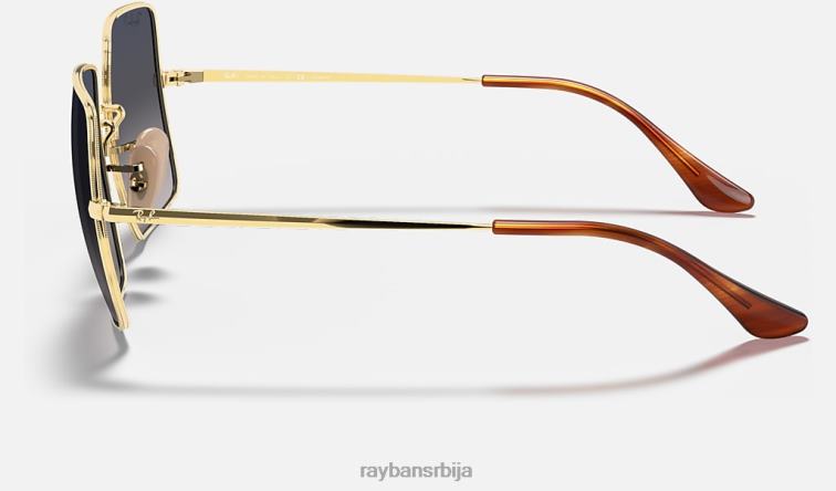 Ray-Ban квадрат 1971 класик P0HP607 наочаре за сунце полирано златно/плаво/сиво мушкарци