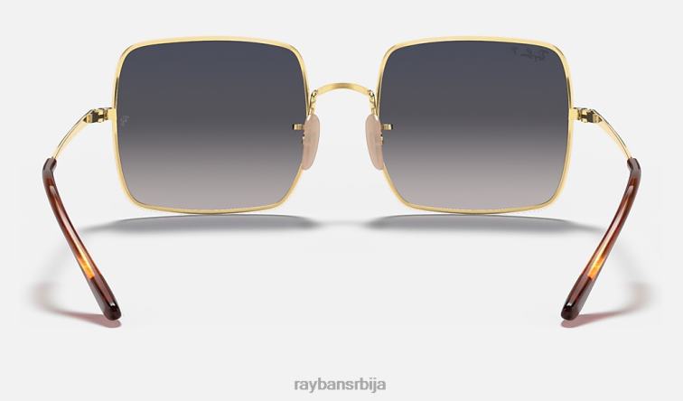 Ray-Ban квадрат 1971 класик P0HP607 наочаре за сунце полирано златно/плаво/сиво мушкарци