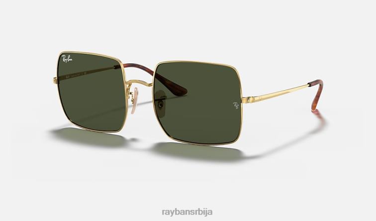 Ray-Ban квадрат 1971 класик P0HP608 наочаре за сунце полирано златно/зелено мушкарци