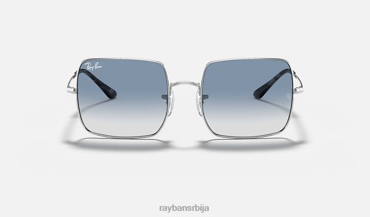 Ray-Ban квадрат 1971 класик P0HP609 наочаре за сунце полирано сребрно/светло плаво мушкарци