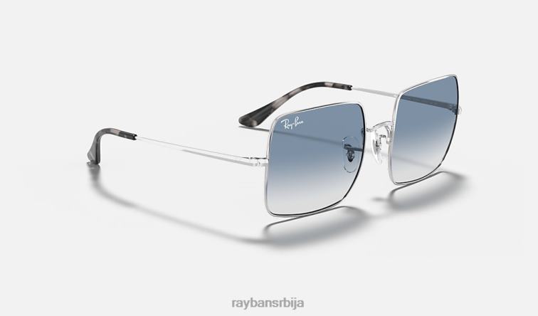 Ray-Ban квадрат 1971 класик P0HP609 наочаре за сунце полирано сребрно/светло плаво мушкарци