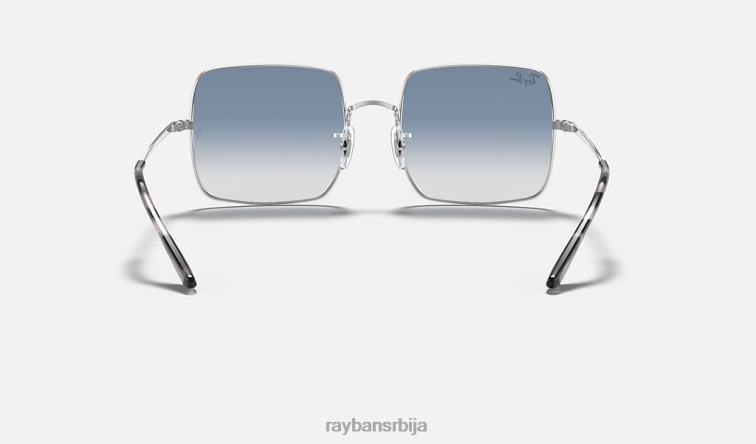 Ray-Ban квадрат 1971 класик P0HP609 наочаре за сунце полирано сребрно/светло плаво мушкарци