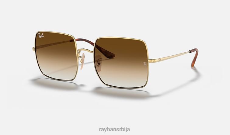 Ray-Ban квадрат 1971 класик P0HP610 наочаре за сунце полирано злато/светло браон мушкарци