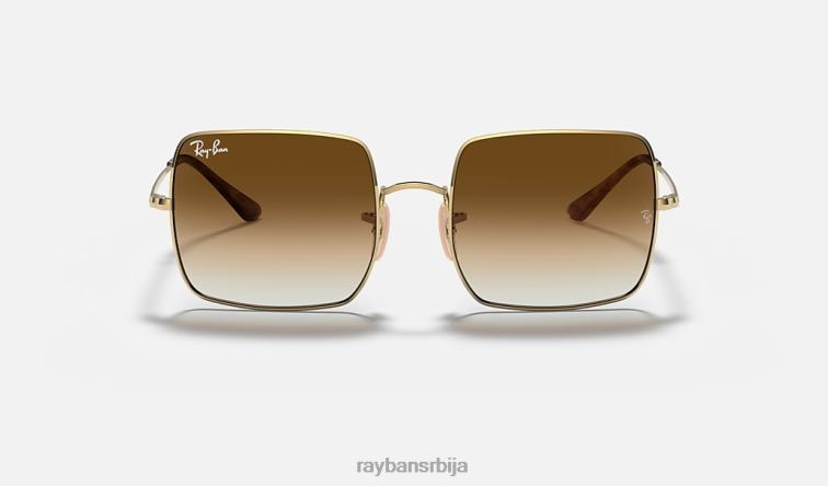 Ray-Ban квадрат 1971 класик P0HP610 наочаре за сунце полирано злато/светло браон мушкарци