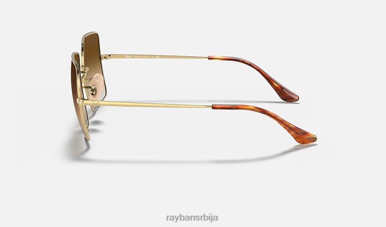 Ray-Ban квадрат 1971 класик P0HP610 наочаре за сунце полирано злато/светло браон мушкарци