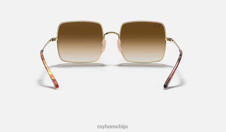 Ray-Ban квадрат 1971 класик P0HP610 наочаре за сунце полирано злато/светло браон мушкарци