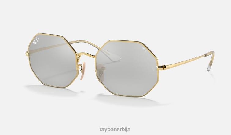 Ray-Ban октагон 1972 огледало еволуира P0HP1093 наочаре за сунце полирано злато/сиво/плаво фотохром мушкарци