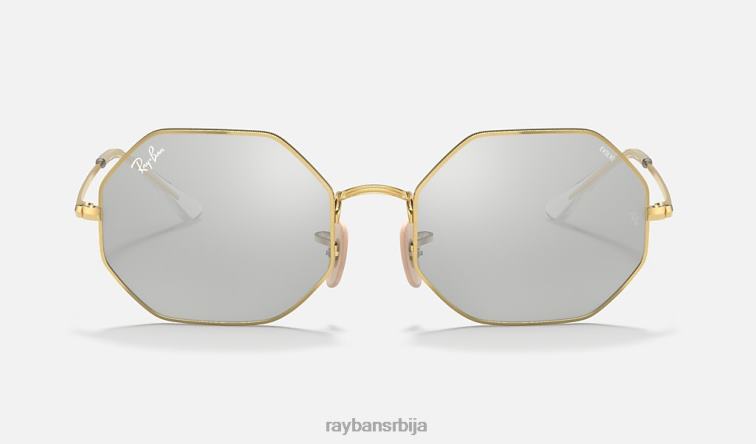 Ray-Ban октагон 1972 огледало еволуира P0HP1093 наочаре за сунце полирано злато/сиво/плаво фотохром мушкарци
