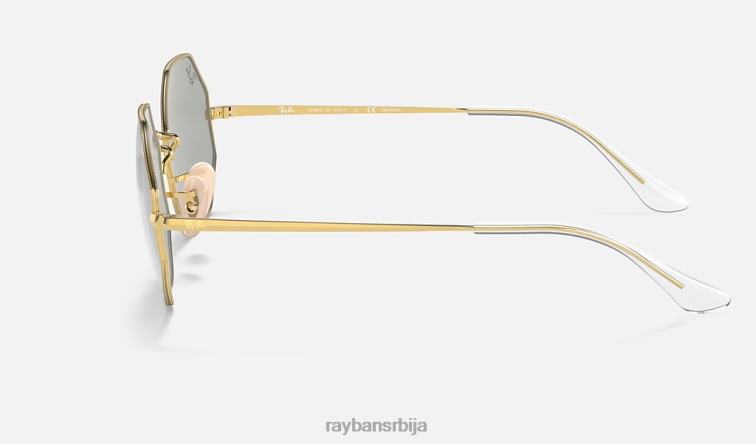 Ray-Ban октагон 1972 огледало еволуира P0HP1093 наочаре за сунце полирано злато/сиво/плаво фотохром мушкарци