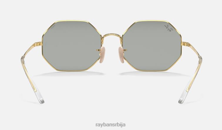 Ray-Ban октагон 1972 огледало еволуира P0HP1093 наочаре за сунце полирано злато/сиво/плаво фотохром мушкарци