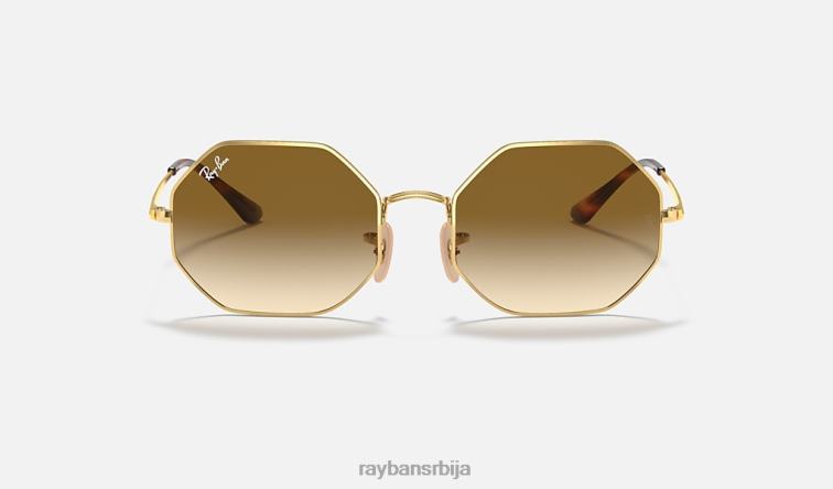Ray-Ban октогон 1972 P0HP732 наочаре за сунце полирано злато/светло браон мушкарци