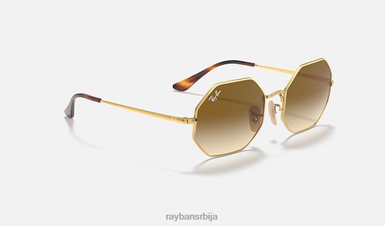 Ray-Ban октогон 1972 P0HP732 наочаре за сунце полирано злато/светло браон мушкарци
