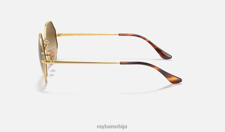 Ray-Ban октогон 1972 P0HP732 наочаре за сунце полирано злато/светло браон мушкарци