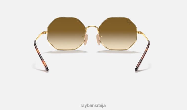 Ray-Ban октогон 1972 P0HP732 наочаре за сунце полирано злато/светло браон мушкарци