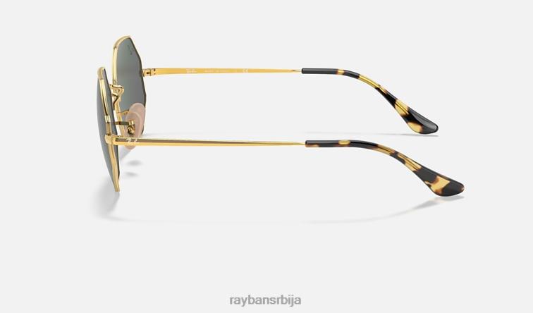 Ray-Ban октогон 1972 P0HP733 наочаре за сунце полирано златно/тамно сива мушкарци