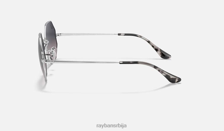 Ray-Ban октогон 1972 P0HP734 наочаре за сунце полирана сребрна/плава/сива мушкарци