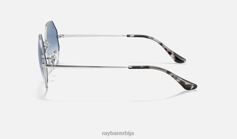 Ray-Ban октогон 1972 P0HP736 наочаре за сунце полирано сребрно/светло плаво мушкарци