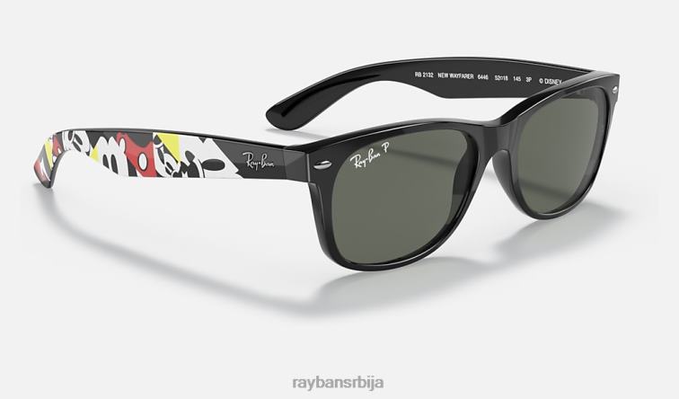 Ray-Ban рб2132 мицкеи ј19 P0HP1062 наочаре за сунце полирана црно/зелена мушкарци