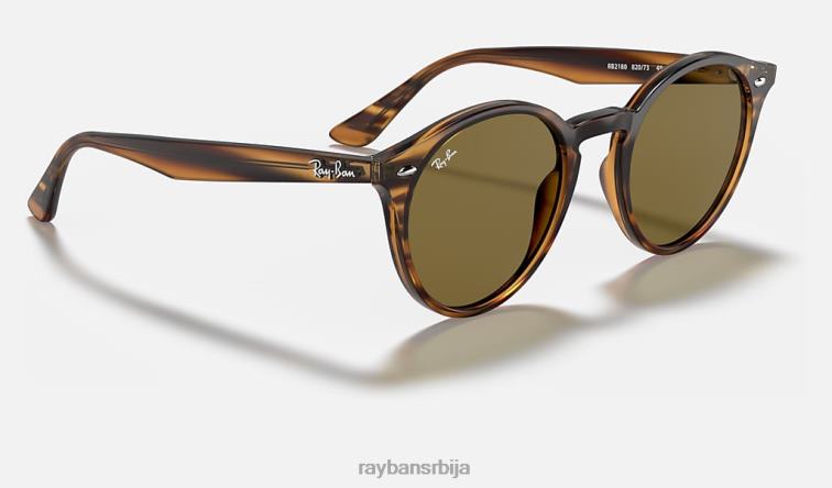 Ray-Ban рб2180 P0HP78 наочаре за сунце углачана пругаста црвена хавана/тамно браон мушкарци