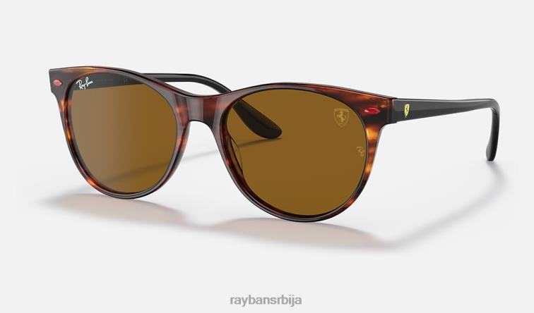 Ray-Ban рб2202м сцудериа феррари колекција P0HP1355 наочаре за сунце углачана хавана/браон мушкарци